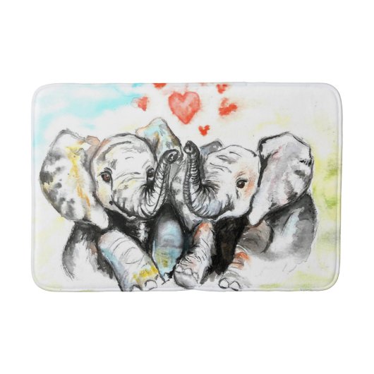 Schilderen van de bath Mat Elephant Family (Voorkant)
