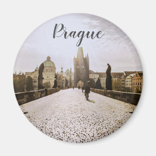 Schilderen van de brug van Charles in Praag over z Magneet