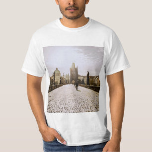 Schilderen van de brug van Charles in Praag over z T-shirt