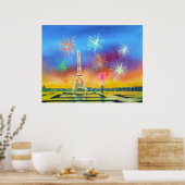 Schilderen van de Eiffeltoren in Parijs Poster (Keuken)