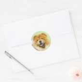Schilderen van de hoe - de originele Dog Kunst bev Ronde Sticker (Envelop)