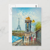 Schilderen van de hoogovencentrale van Parijs Briefkaart (Voorkant / Achterkant)