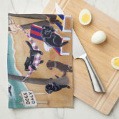 Schilderen van de Island Summer Vacation Labradors Theedoek (Quarter Fold)