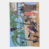 Schilderen van de Island Summer Vacation Labradors Theedoek (Verticaal)