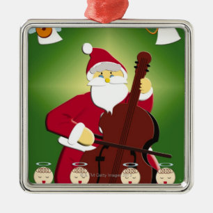Schilderen van de kerstman met cello metalen ornament