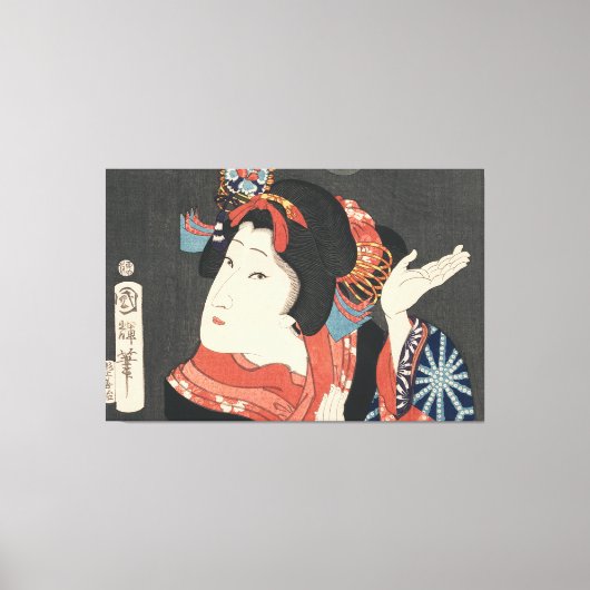 schilderen van de kleurrijke Japanse vrouw Canvas Afdruk (Voorkant)