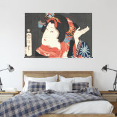 schilderen van de kleurrijke Japanse vrouw Canvas Afdruk (Insitu (Slaapkamer))