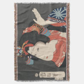  schilderen van de kleurrijke Japanse vrouw Deken (Voorkant Verticaal)