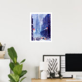 Schilderen van de Manhattan Winter Scene. Fine Art Poster (Thuiskantoor)