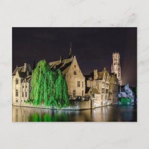 Schilderen van de oude stad Brugge en de toren van Briefkaart