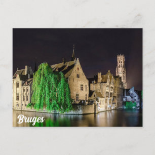 Schilderen van de oude stad Brugge en de toren van Briefkaart