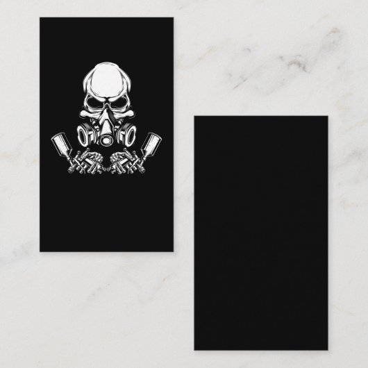 Schilderen van de schedel visitekaartje (Voorkant / Achterkant)