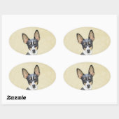 Schilderen van de speelgoed fox-terger - Kute Orig Ovale Sticker (Vel)