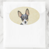 Schilderen van de speelgoed fox-terger - Kute Orig Ovale Sticker (Tas)