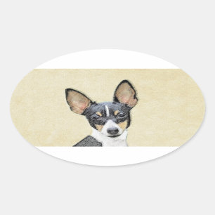 Schilderen van de speelgoed fox-terger - Kute Orig Ovale Sticker