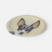 Schilderen van de speelgoed fox-terger - Kute Orig Papieren Bordje (Gekanteld)