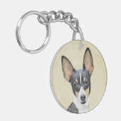 Schilderen van de speelgoed fox-terger - Kute Orig Sleutelhanger (Voorkant Links)