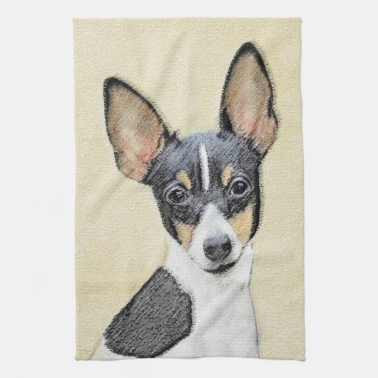 Schilderen van de speelgoed fox-terger - Kute Orig Theedoek (Verticaal)