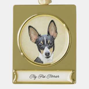 Schilderen van de speelgoed fox-terger - Kute Orig Verguld Banner Ornament