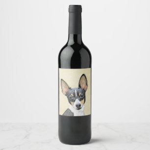 Schilderen van de speelgoed fox-terger - Kute Orig Wijn Etiket