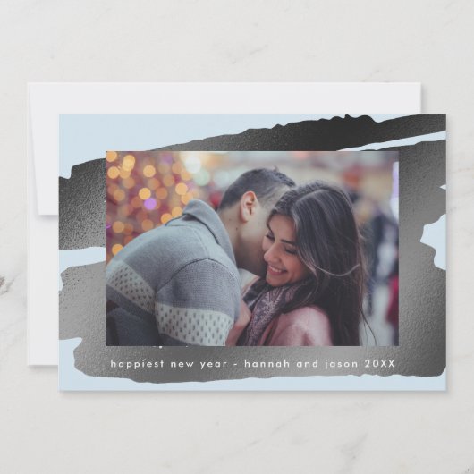 Schilderen van de stad Nieuwjaar Foto Feestdagenkaart (Voorkant)
