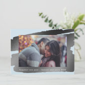 Schilderen van de stad Nieuwjaar Foto Feestdagenkaart (Staand voorkant)