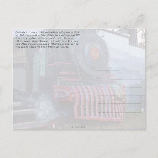 Schilderen van de Swamp Rabbit Train muurschilderi Briefkaart (Achterkant)