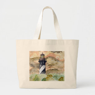 Schilderen van de vuurtoren van St Augustine Flori Grote Tote Bag