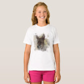 schilderen van de waterverf en tekening van een vo t-shirt (Voorkant volledig)