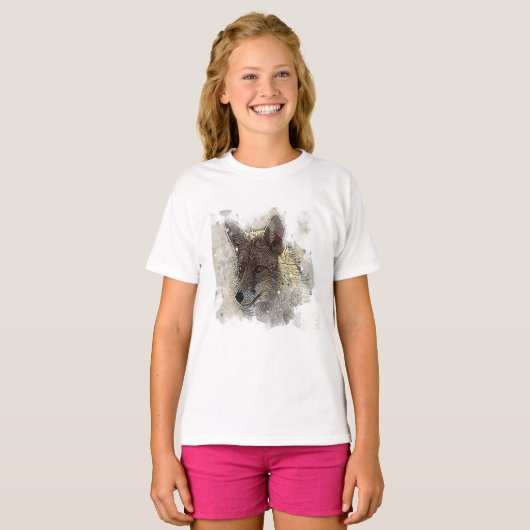 schilderen van de waterverf en tekening van een vo t-shirt (Voorkant volledig)