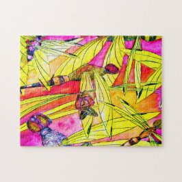 Schilderen van de waterverf van Dragonfly Legpuzzel