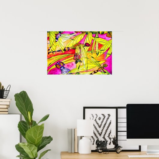 Schilderen van de waterverf van Dragonfly Poster (Thuiskantoor)