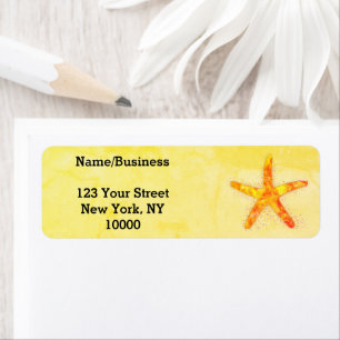 Schilderen van de Waterverf van Starfish op oud pa Etiket