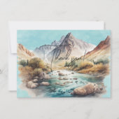 Schilderen van de Waterverf van watervallen en ber Bedankkaart (Voorkant)