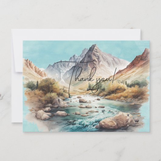 Schilderen van de Waterverf van watervallen en ber Bedankkaart (Voorkant)