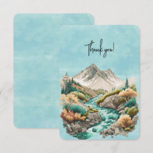 Schilderen van de Waterverf van watervallen en ber Bedankkaart