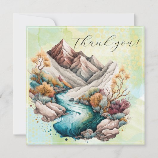 Schilderen van de Waterverf van watervallen en ber Bedankkaart (Voorkant)