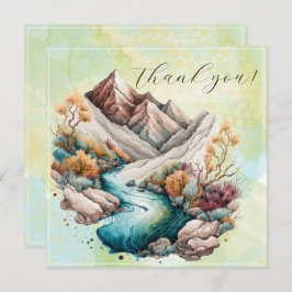 Schilderen van de Waterverf van watervallen en ber Bedankkaart