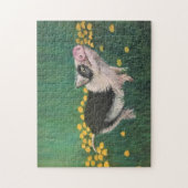 Schilderen van de zwarte en witte piglet van Cute Legpuzzel (Verticaal)