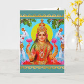 Schilderen van Diwali van de Olifanten van Lakshmi Kaart (Gele Bloem)