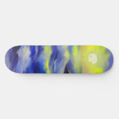 Schilderen van donkerblauwe zeeen golven onder de persoonlijk skateboard (Horizontaal)