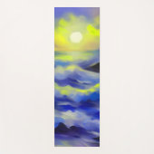 Schilderen van donkerblauwe zeeen golven onder de  yogamat (Voorkant)