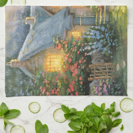 Schilderen van een bijtend fantastisch materiaal theedoek (Gevouwen)