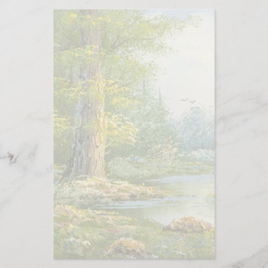 Schilderen van een bos met rivier briefpapier (Voorkant)