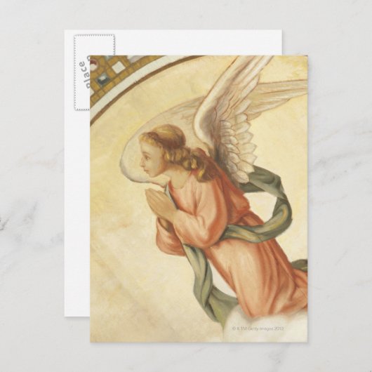 Schilderen van een engel bidden briefkaart (Voorkant / Achterkant)