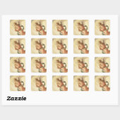 Schilderen van een engel bidden vierkante sticker (Vel)