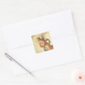 Schilderen van een engel bidden vierkante sticker (Envelop)