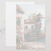 Schilderen van een Fancy Europese villa Briefpapier (Voorkant / Achterkant)