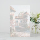 Schilderen van een Fancy Europese villa Briefpapier (Staand voorkant)