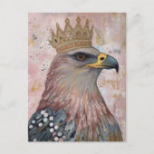 Schilderen van een havik met een gouden kroon briefkaart (Voorkant)